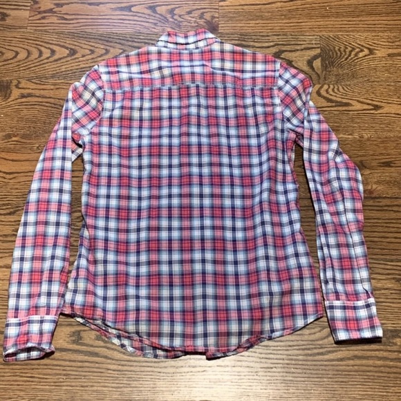 American Eagle Womens Pink Plaid Button Up, Classic Prep Fit, Size Small Petite - Picture 8 of 10